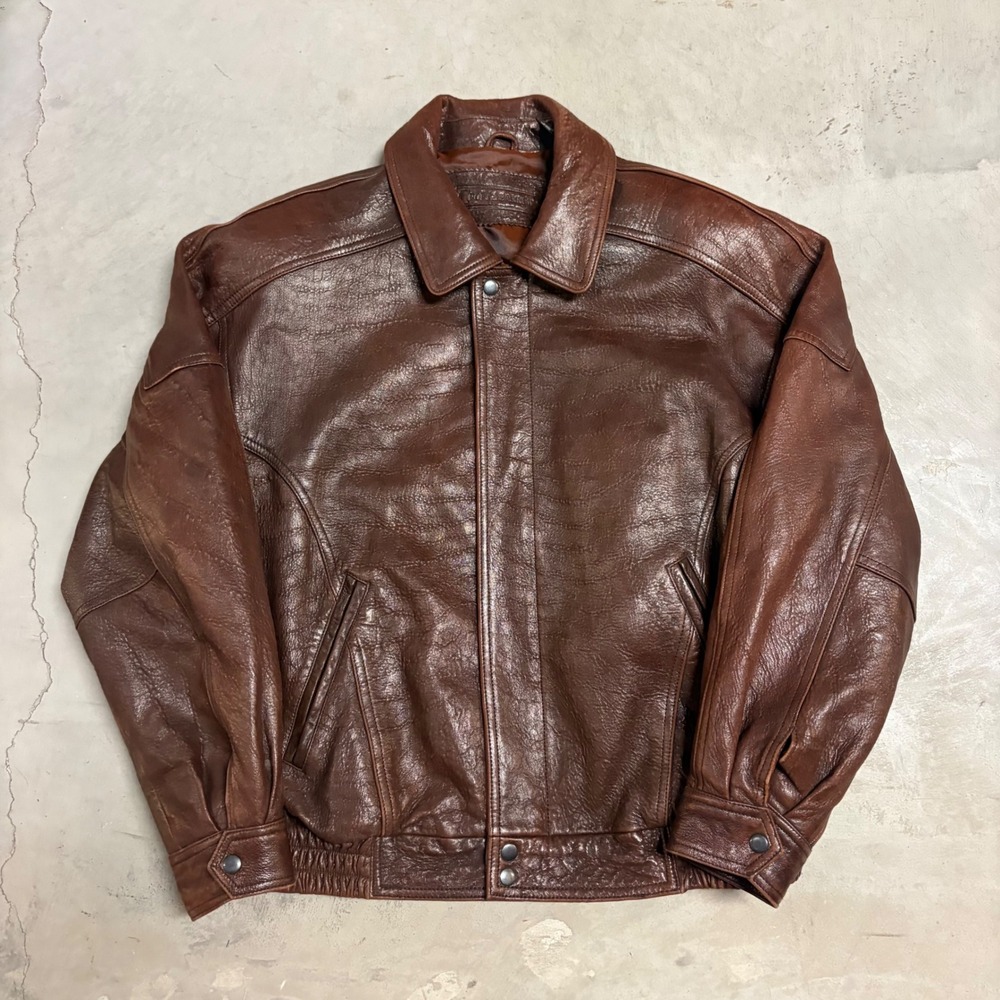 Vintage 90s Brown Leather Croft & Barrow Jacket